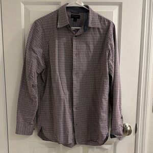 Banana Republic Men's Checkered Button-Down Shirt - Black and White